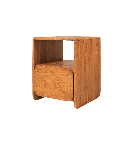 Tess bedside table with 1 drawer, 1 open shelf – image 1