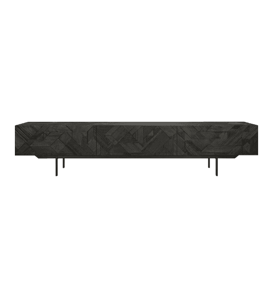 Graphic tv cabinet with 1 flip-down door, 2 drawers – image 1