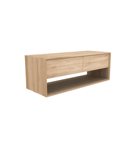 Nordic tv cabinet with 1 flip-down door, 1 drawer – image 1