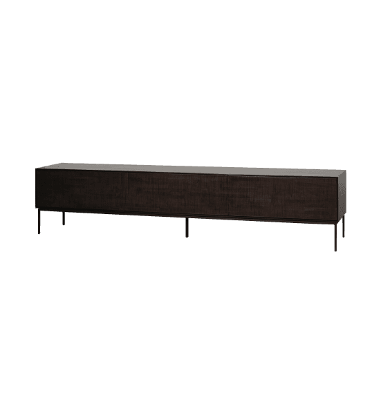 Grooves tv cabinet with 1 flip-down door, 2 drawers – image 1