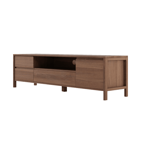 Circa17 tv cabinet with 2 drawers, 1 flip-down door, 1 door – image 1