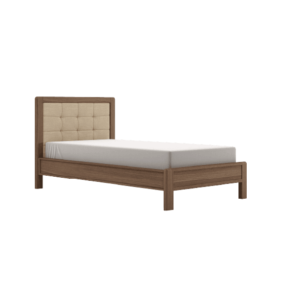 Circa17 bed with fabric headboard – image 1