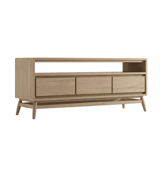 Twist tv cabinet with 3 drawers, 1 open shelf – image 1