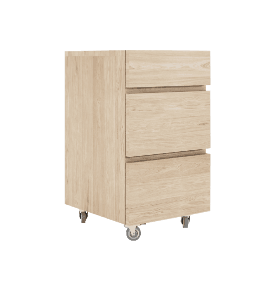Pure and simple chest of 3 drawers with wheels – image 1