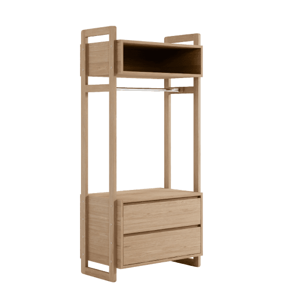 Crena open wardrobe with 2 drawers – image 1