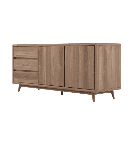 Vintage sideboard with 2 doors, 3 drawers – image 1