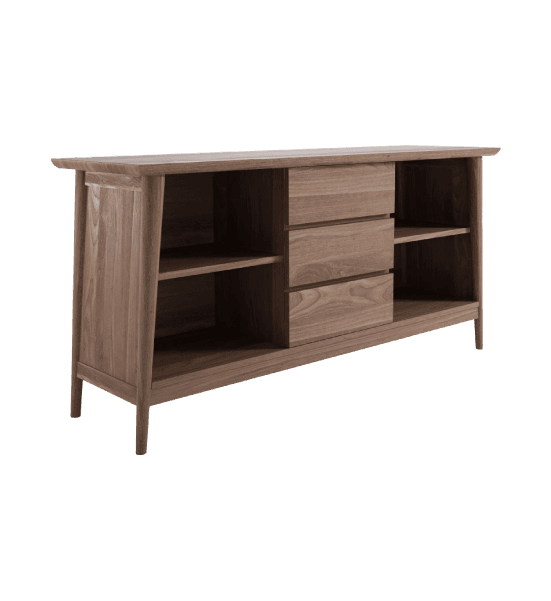 Vintage sideboard with 3 drawers, 4 shelves – image 1