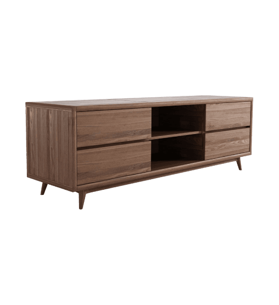 Vintage tv cabinet with 4 drawers, 2 shelves – image 1